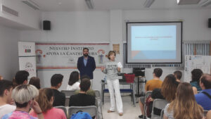 Presentación de la candidatura a los alumnos del Instituto de Enseñanza Secundaria Itálica de Santiponce